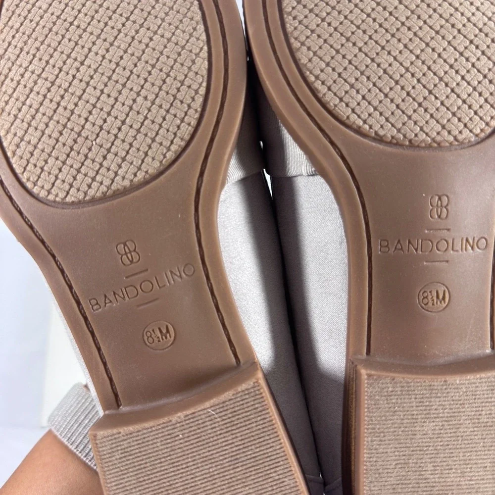 New Bandolino Lindio Bow‎ Loafers Light Natural 8.5 M Comfortable Slip On Shoes